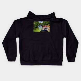 Boats Moored Above Goring Mill Kids Hoodie